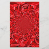 Rose-farbene Welt: Blumenfantasie Briefpapier (Vorderseite)