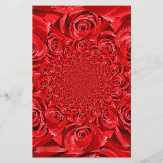 Rose-farbene Welt: Blumenfantasie Briefpapier (Vorderseite)