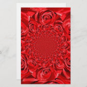 Rose-farbene Welt: Blumenfantasie Briefpapier (Vorne/Hinten)