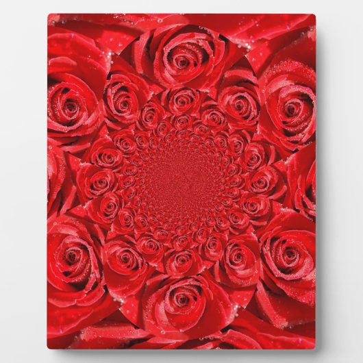 Rose-farbene Welt: Blumenfantasie Fotoplatte (Vorderseite)