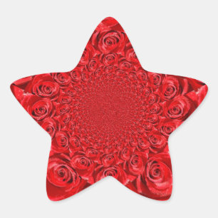 Rose-farbene Welt: Blumenfantasie Stern-Aufkleber