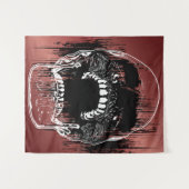 Rose-Farbenwand Thema "Menschlicher Schädel" Wandteppich (Vorderseite (Horizontal))