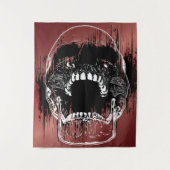 Rose-Farbenwand Thema "Menschlicher Schädel" Wandteppich (Vorderseite)