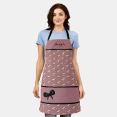 Rose-farbige "It's All About Gold Hearts"-Schürze Schürze (Getragen)