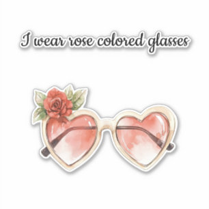 Rose Farbige Sonnenbrille Aufkleber