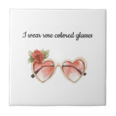Rose Farbige Sonnenbrille Fliese (Vorderseite)