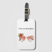 Rose Farbige Sonnenbrille Gepäckanhänger (Vorderseite Vertikal)