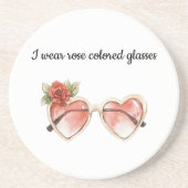 Rose Farbige Sonnenbrille Getränkeuntersetzer (Vorne)