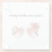 Rose Farbige Sonnenbrille Glasuntersetzer (Rückseite)