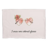 Rose Farbige Sonnenbrille Kissenbezug (Vorderseite-Links)
