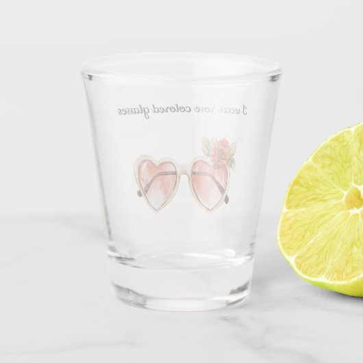 Rose Farbige Sonnenbrille Schnapsglas (Rückseite)