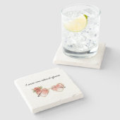 Rose Farbige Sonnenbrille Steinuntersetzer (Seitenansicht)