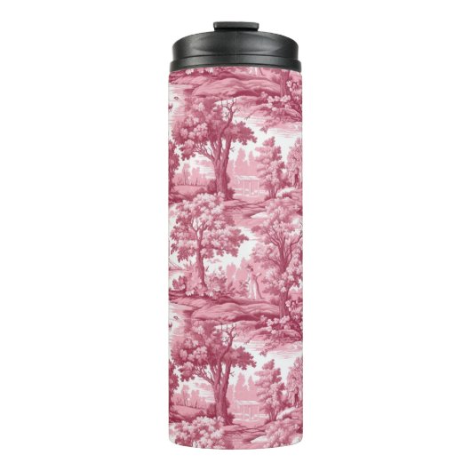 Rose-farbiges Toildesign Thermosbecher (Vorderseite)