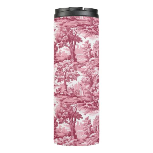 Rose-farbiges Toildesign Thermosbecher (Rückseite)