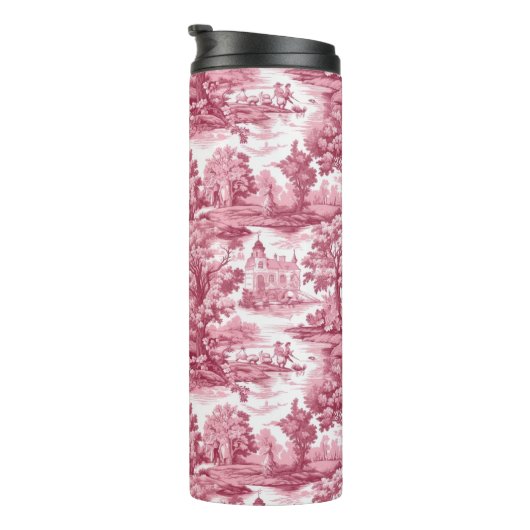 Rose-farbiges Toildesign Thermosbecher (Nach rechts gedreht)