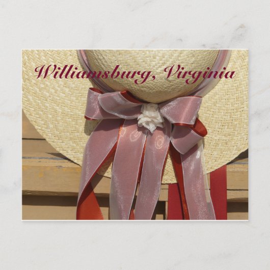 Rose färbte Kolonialhut, Williamsburg, VA Postkarte (Vorderseite)