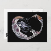 Rose Fee Postkarte (Vorne/Hinten)