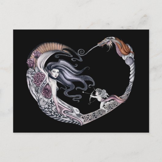 Rose Fee Postkarte (Vorderseite)