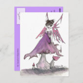 Rose Fee Postkarte (Vorne/Hinten)