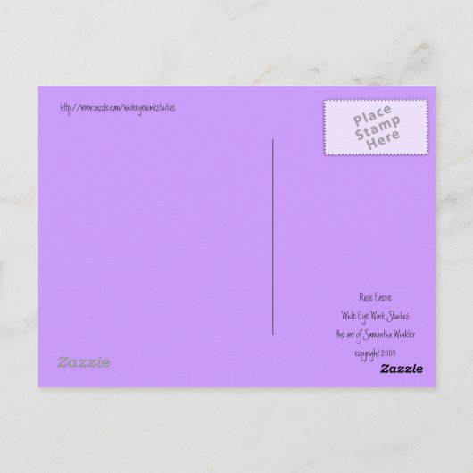 Rose Fee Postkarte (Rückseite)