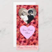 ROSE FELD, leuchtend rosa Feiertagskarte (Vorne/Hinten)