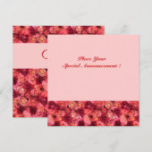 ROSE FELD MONOGRAM, rosa Ankündigung (Vorne/Hinten)