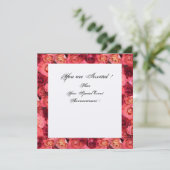 ROSE FELD MONOGRAM, Rosa, Schwarz-weißer Champagne Einladung (Stehend Vorderseite)