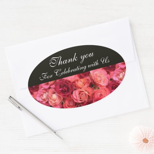 ROSE FELD, vielen Dank Ovaler Aufkleber (Umschlag)