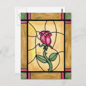 Rose-Fenster-Postkarte Postkarte (Vorne/Hinten)