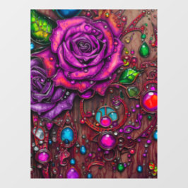 Rose Fensteraufkleber