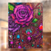 Rose Fensteraufkleber (Blatt 2)