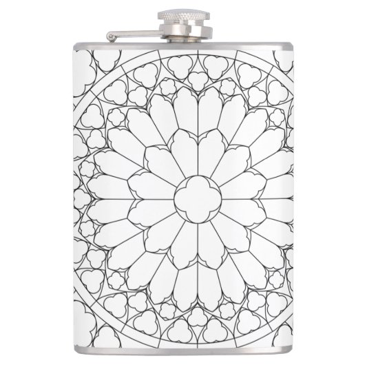 Rose Festglas Flachmann (Vorderseite)