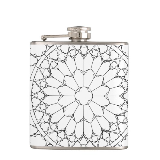 Rose Festglas Flachmann (Vorderseite)