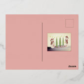 Rose Festivals Snowman Folien Feiertagspostkarte (Rückseite)