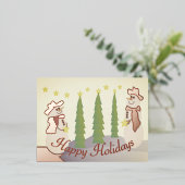 Rose Festivals Snowman Folien Feiertagspostkarte (Stehend vorne)