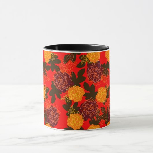 Rose fett rot tasse (Zentrum)