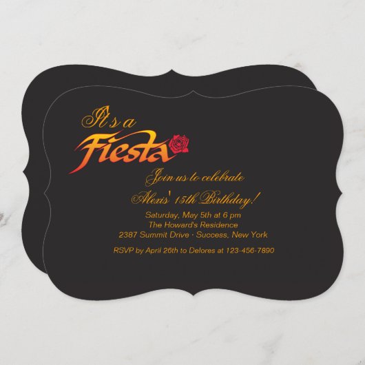 Rose Fiesta Einladung (Vorne/Hinten)