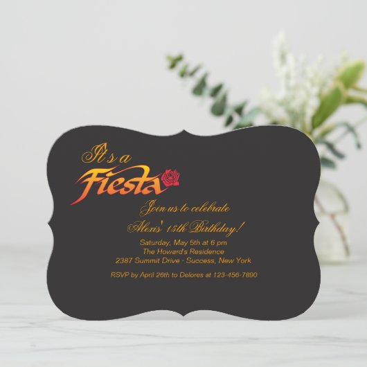 Rose Fiesta Einladung (Stehend Vorderseite)