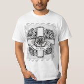 Rose Filigree Christlicher Cross T - Shirt (Vorderseite)