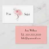 Rose Flamingo Visitenkarte (Vorne/Hinten)