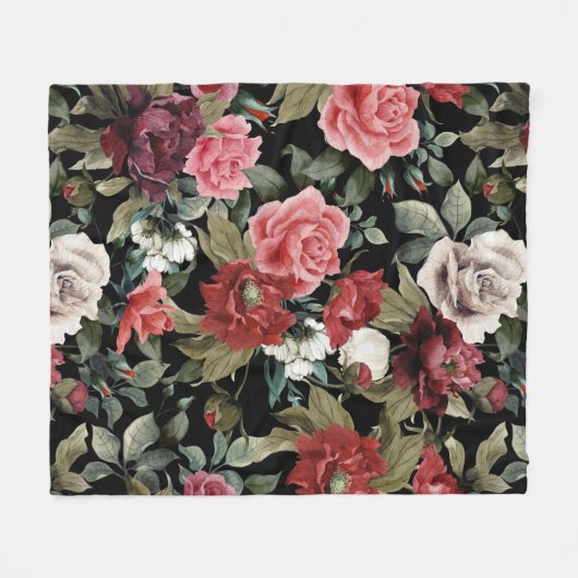 Rose Fleece Blanket (Vorderseite (Horizontal))