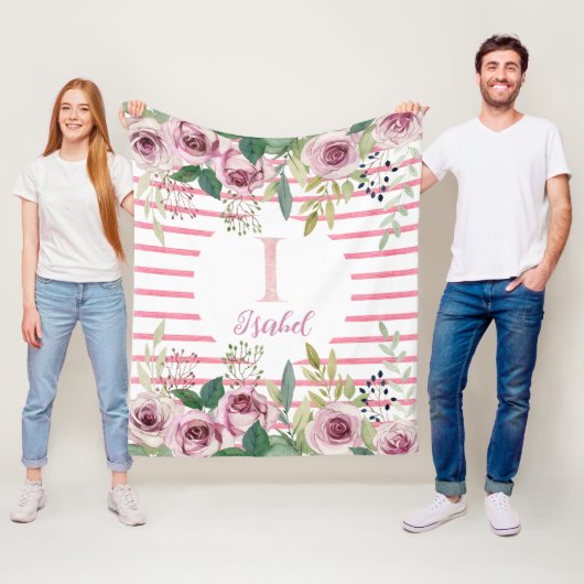 Rose Fleecedecke (Beispiel)