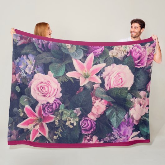 Rose Fleecedecke (Beispiel)
