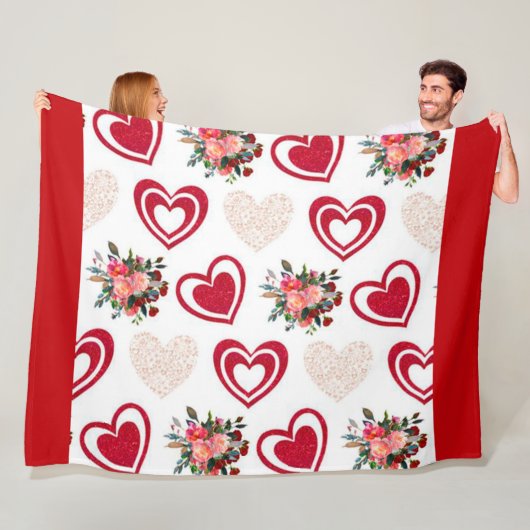 Rose Fleecedecke (Beispiel)