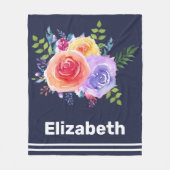 Rose Fleecedecke (Vorderseite)