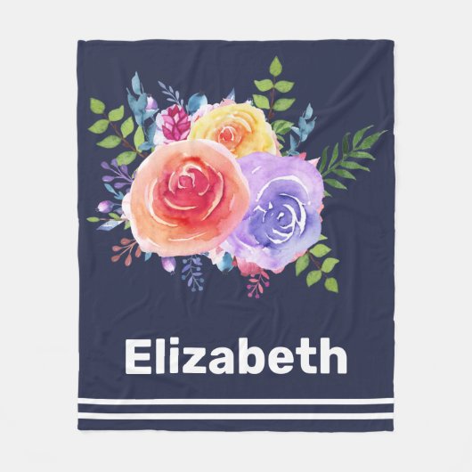 Rose Fleecedecke (Vorderseite)