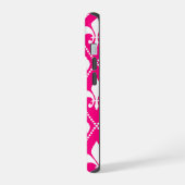 Rose Fleur de Lis mit Monogramm iPhone 15 Hülle (Linke Seite)