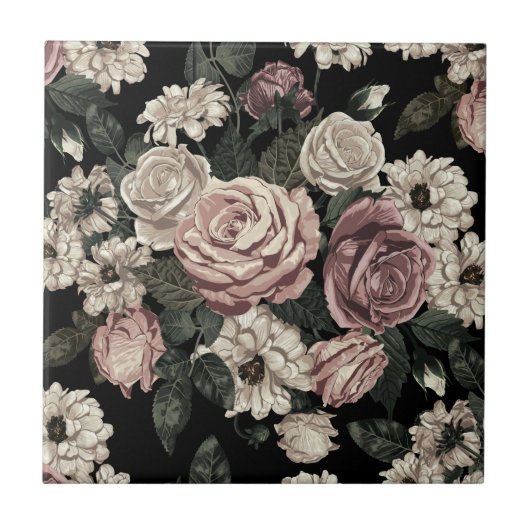 Rose Fliese (Vorderseite)