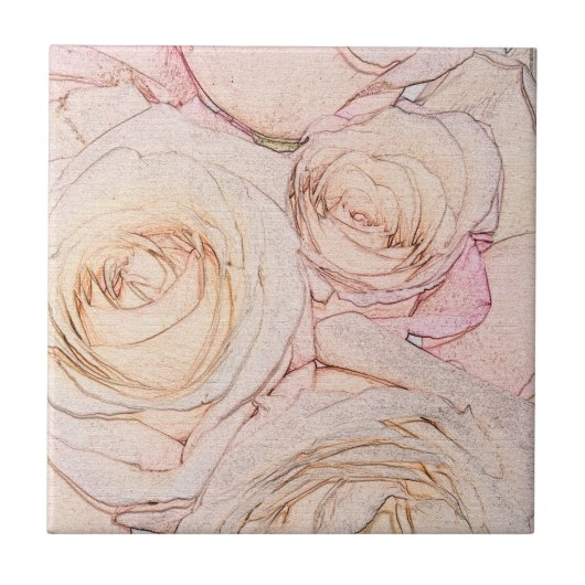 Rose Fliese (Vorderseite)