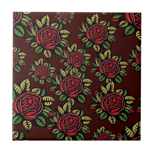 Rose Fliese (Vorderseite)